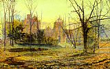 John Atkinson Grimshaw Famous Paintings - Evening Knostrop Old Hall